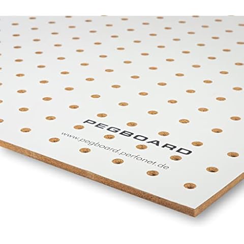 Panel perforado Pegboard de madera blanca 120x60 cm Cover