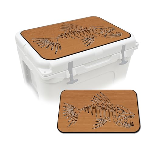 USATuff SeaDek EVA Mat Cooler Pad fits YETI 45 Tundra | Peel & Stick Application | Non Slip Comfort Accessories - Bonefish Skeleton (Mocha-Black)