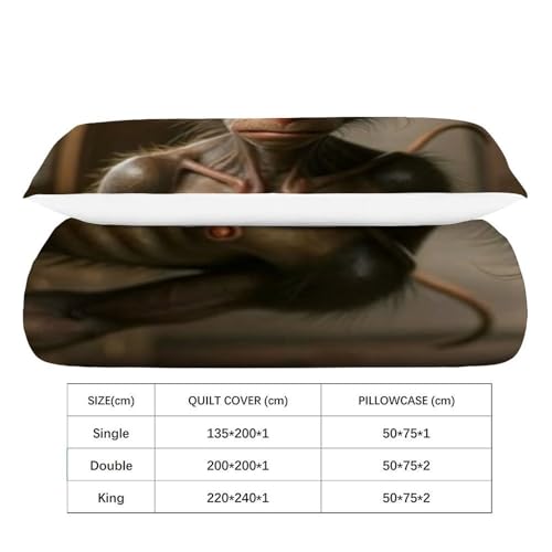 Housse de couette single microfibre animaux pour literie saine