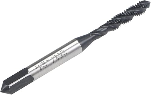 Vista 20 de uxcell M2.5 x 0.45 espiral flauta roscada, rosca métrica máquina HSS revestimiento de nitruración HSS, vástago redondo con extremo cuadrado