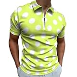 Camisas polo de color amarillo claro con estampado de lunares para hombre, manga corta y divertidas camisetas de golf para hombres, ajuste seco, Multicolor, M