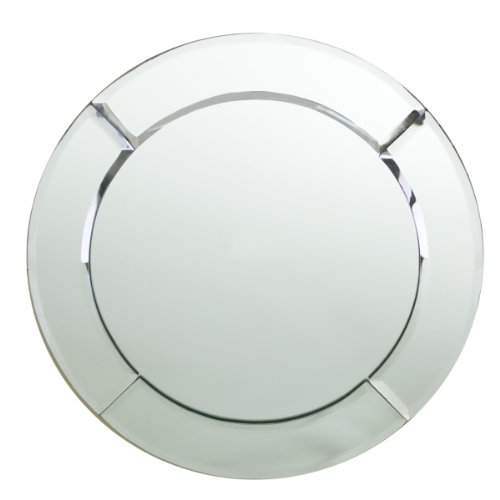 Charge It by Jay Mirror Glass Charger Plate 13â Decorative Melamine Service Plate for Home, Professional Dining, Perfect for Upscale Events, Dinner Parties, Weddings, Catering, 1 Piece, Round Framed