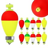 CWSDXM Weighted Fishing Bobbers 10 Pack – Foam Snap-On Slip Floats for Bluegill, Crappie, Bass & Trout Fishing (Oval, 3.8in)