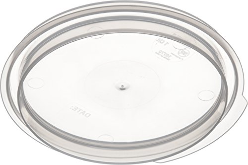 Carlisle FoodService Products Storplus Round Food Storage Container Lid with Stackable Design for Catering, Buffets, Restaurants, Polypropylene (Pp), 1 Quart, Clear, (Pack of 12)
