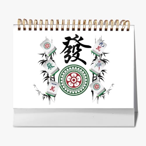2026年 卓上カレンダー 麻雀 マージャン 月間カレンダー ページめくり 新日本カレンダー 実用性 文房具 360°書き込み 小型 デスクトップ おしゃれ 計画整理 プレゼント 2025年9月?2026年12月