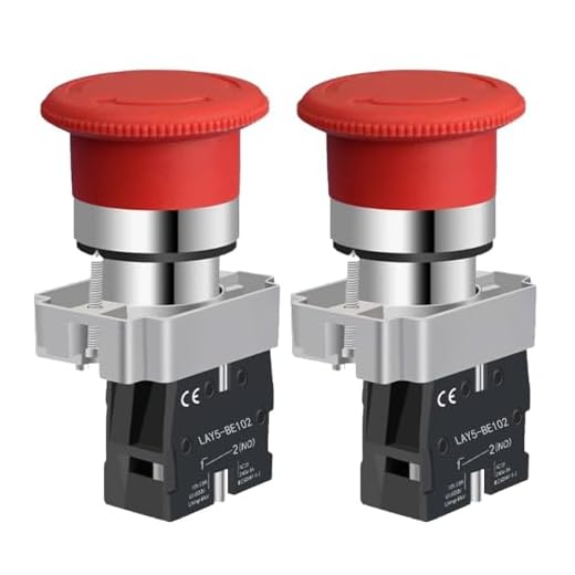 Gebildet 22MM 1NC Red Mushroom Emergency Stop Latching Push Button Switch Normally Closed Safety Stop Switch 10A 660V
