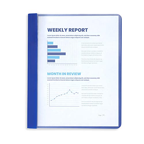 Blue Summit Supplies Assorted Color Plastic Report Covers With Prongs, 3 Prong Clear Front Report Cover For Presentation, Document, Red, Orange, Yellow, Green, Blue, 25 Pack #TOP1