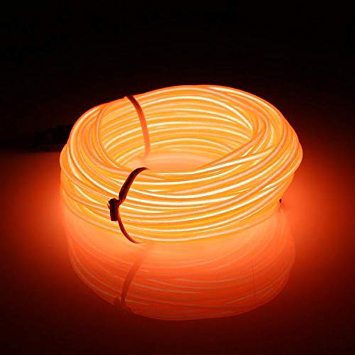 VIDOO 10M ELFlexible weiche Rohr Draht Neon Glühen Auto Seil Streifen Licht Xmas Dekor DC 12V-Orange