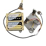 プロバッカーアルニコ5ハムバッカーブリッジ&ネックピックアップエピフォンエレキギターパーツ用プロプッシュ/プル配線ハーネス (ゼブラフレーム)