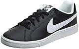 Leder-Obermaterial NIKE Herren Court Royale Gymnastikschuhe, Schwarz (Black/White 010), 44 EU