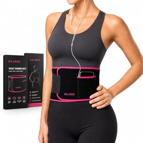 Image of Belly Fat Belt for Women and Man,Sweat Belt Fat Burner with Pocket,Neoprene Waist Trimmer for Weight Loss,Tummy Exercise,Hot Slimming Belt Lower Back Support and Relief in Back Pain