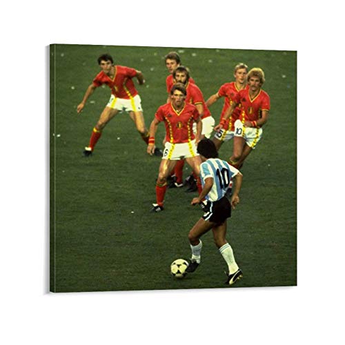 RUIQIU Poster Maradona avec 6 joueurs autour de lui - Décoration murale - Décoration moderne - 30 x 30 cm Cover