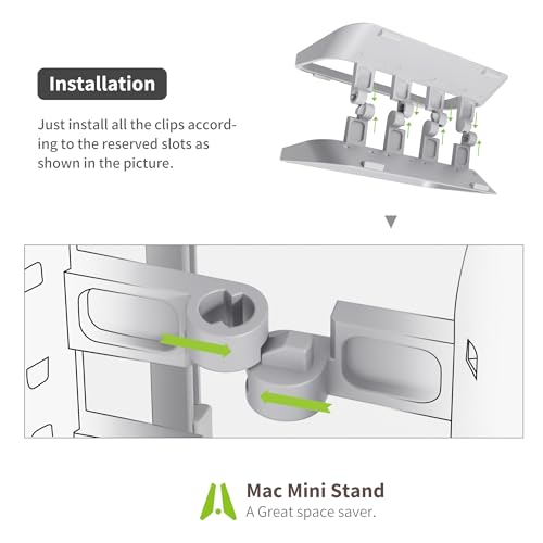 AFOOYO Mac Mini Stand - ABS Vertical Holder Desktop Stand, Universal Fit for Mac Mini 2010-2024 M1 M2 M4 Pro, Compatible with Laptop and Mini PC (Gray) - Image 6