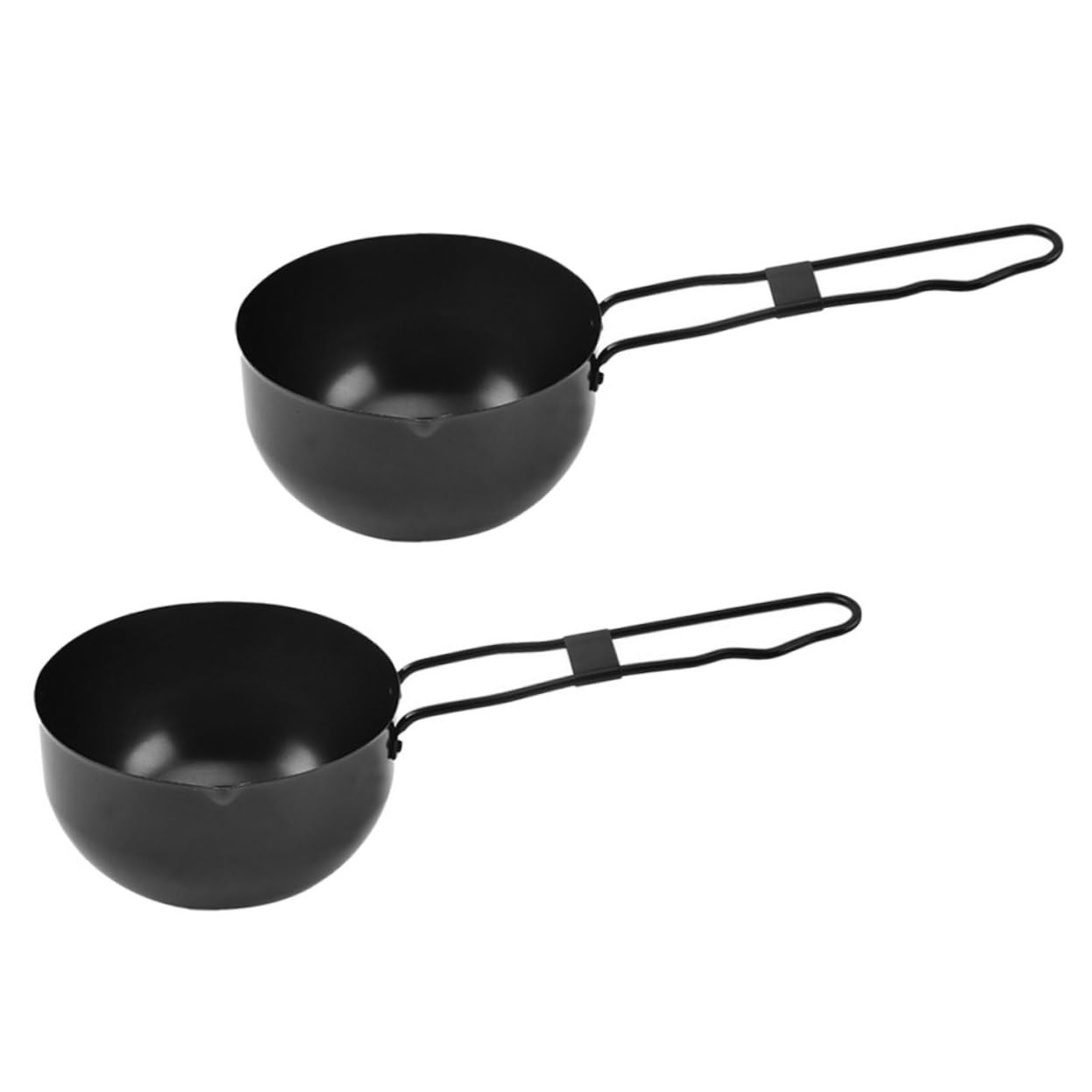 SOLUSTRE 2pcs Iron Stew Soup Pot Lightweight Camping Cookware Convenient Cooking Pot for Outdoor Picnics Fishing and Barbecues Energy Saving with Scald Handle