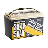 Power Queen 36V 50Ah Trolling Motor Lithium Battery, Smart LiFePO4 Battery with Bluetooth 5.0 Low-Temp Protection, for Trolling Motors, Marine, Fishing Finder, Kayak, Boat, RVs, Golf Cart Batteries
