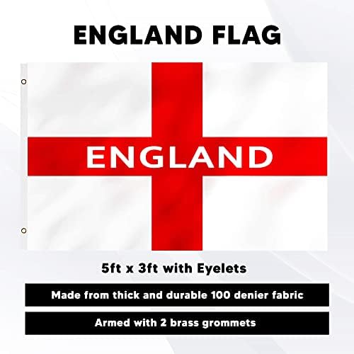 6 Nations England Flag St Georges Cross Six Nations Rugby Football Decorations for World Cup Flag  Large 5ft x 3ft England World Cup Flag - Decorations Indoor/Outdoor England National Flag