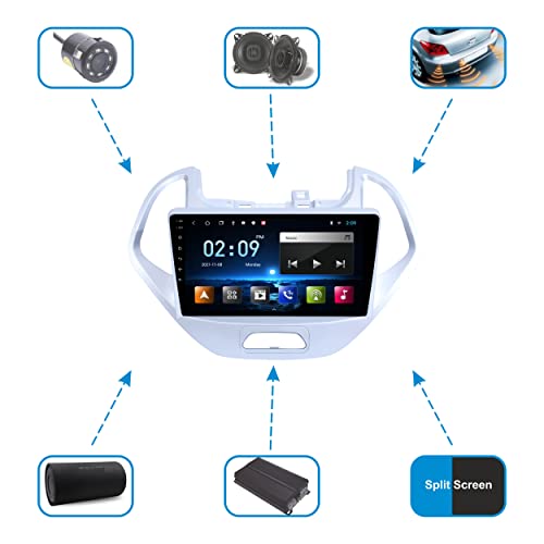Image of Trony 9 Inches Advanced Car Radio Receiver Android 10 System for Ford New Aspire with 2GB /16GB RAM & ROM with Wired Apple Carplay and Android Auto