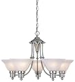 Hardware House 544452 54-4452 Bristol 5 Light Chandelier, 24"x15", Satin Nickel
