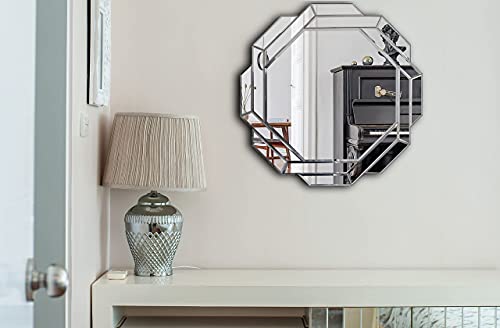 Fywdglart Hlartdecor Helicoid Frameless Beveled Wall Decor Mirror.(Hexagon) Silver Polished Mirror For Wall Decorating(23.6X23.6Inches).Hfy Hexagon Decorative Mirror. #TOP4