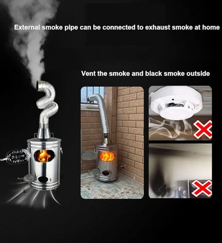 Verbrennungsfass Edelstahl Garten Verbrennungsanlage Outdoor Mülleimer mit Feuerhaken und Unterstützung zum Verbrennen von Müll Blättern Hof und Abfall Schmutz Papier – Bild 4