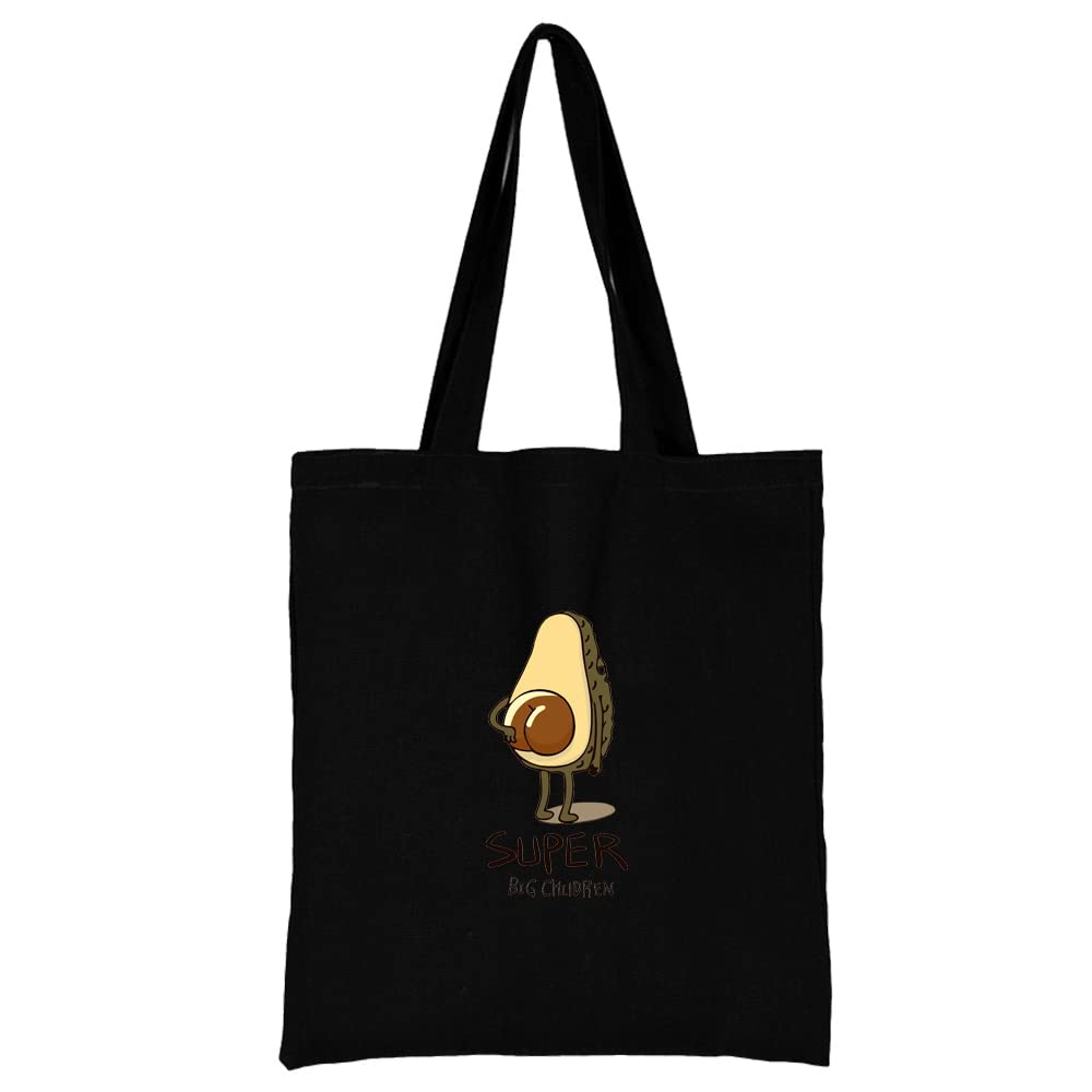 Avocado Printed Canvas reusable grocery bags, Foldable Casual Travel HandBag, Shoulder Beach Tote Bags, Shopper bag eco friendly super strong washable Storage bags Shopping bag Canvas bag for Women