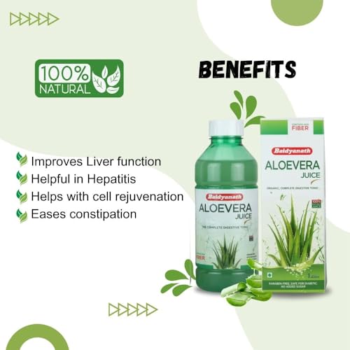 Image of Baidyanath Aloe Vera juice with Pulp, All Natural tonic for Immunity, Better digestion and Glowing Skin, 1000 ml