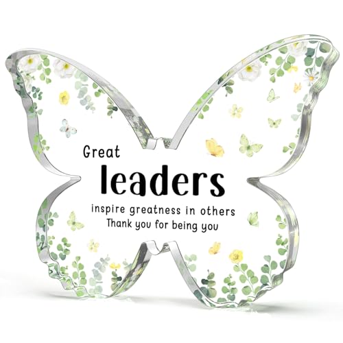 Glydein Gifts for Boss, Boss Lady Gifts for Women, 5x3.8x0.5 Inch Butterfly Acrylic Plaque Decor,...