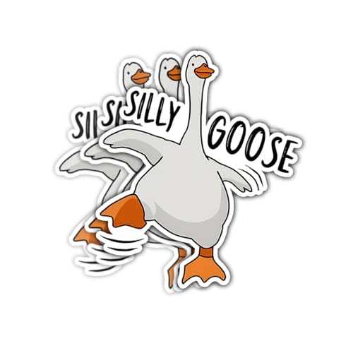 3pcs Certified Silly Goose Funny Sticker Pack, Meme Animal Humor Design, Die Cut Waterproof Vinyl Decal for Laptop, Water Bottle, Phone, Window, Helmet, Goose Lover Gift 3 Inches