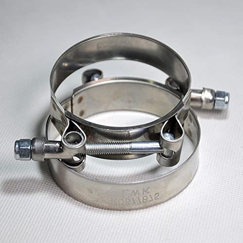 T-Bolt Hose Clamp Heavy Duty Adjustable Hose Clip for 3" Hose ID, Stainless Steel Bolt Band Floating Bridge and Nylon Insert Locknut (72mm - 80mm, 2 pack) - Thumbnail 6