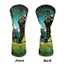 ELEQIN Golf Head Covers Fits Driver Golf Club Head Covers Orang Novelty Sleeve Waterproof Leather Headcovers Outdoor Sports Accessories for Golfers Men Birthday Gift