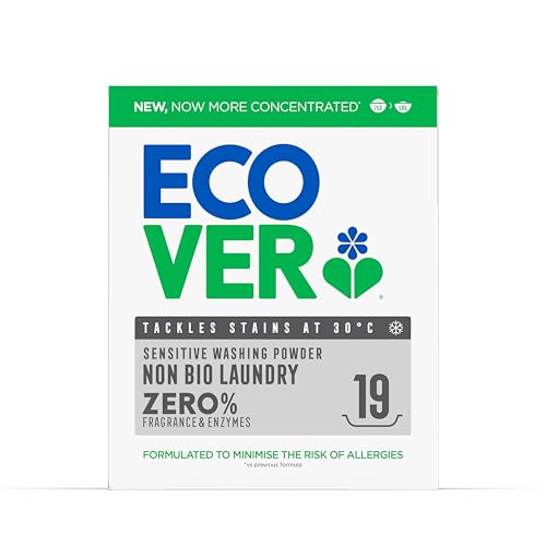 Ecover Zero Non-Bio Laundry Detergent Powder, For Sensitive Skin, Laundry Washing Detergent for Baby Laundry, 1 x 19 Washes, 1 x 0.95kg