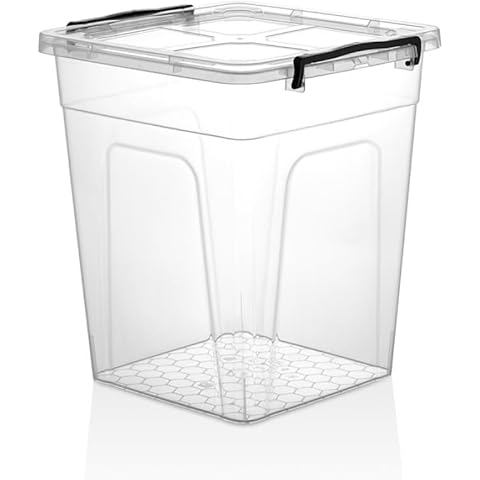 Easy Shopping® 20L Clear Storage Box with Locking Lid Cover