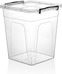 Easy Shopping® 20L Liter Clear Plastic Deep Storage Box with Locking Lid Home Office Kitchen Travel Food Storage Container (1)
