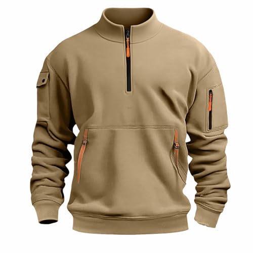 Image of Quarter Zip Sweatshirts For Men Uk,Tactical Sweatshirt For Men Khaki