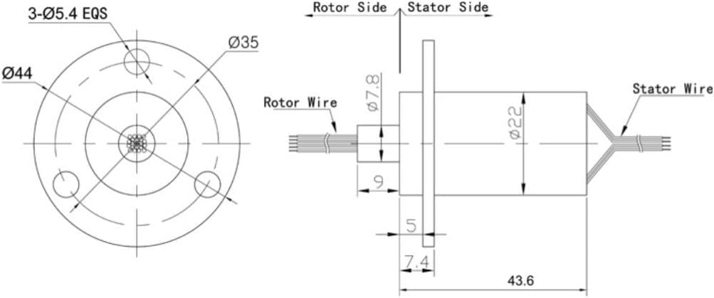 1 Pcs 10A Slip Ring Collector Ring Conductive Slip Ring Conductive Ring, Dedicated for Stage Lights Induction Cooker(2 Lines)