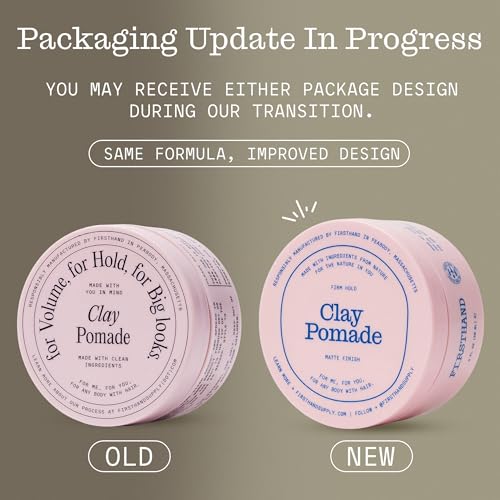 Image of Firsthand Supply Hair Clay Pomade for Men & Women - Matte Clay Finish & Extra Strong Hold - Non-Greasy, Water-Based Organic Pomade - Easy to Restyle - Ideal for Short to Medium Hair Length - 3oz