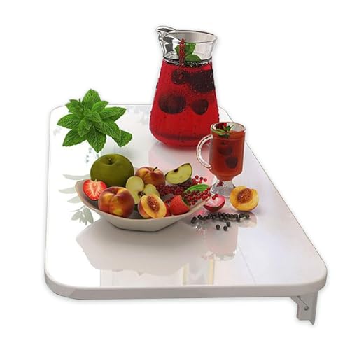 Table pliante murale gain de place blanche pour ordinateur