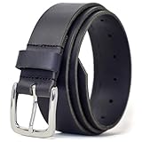 Ashford Ridge 35mm Real Leather Belt - Made in Dorset, England - Mens - Womens - Unisex for Jeans and Trousers - Black Large (Nickel Free)