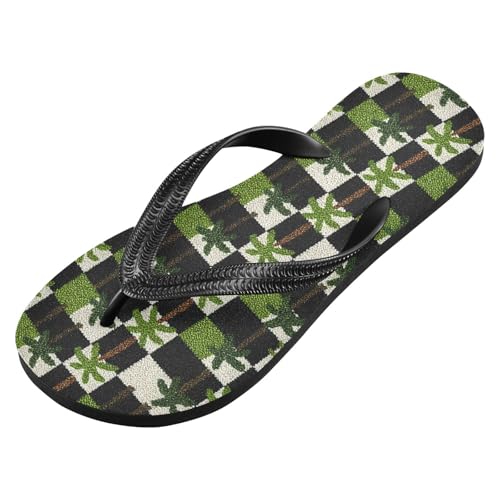 Flip Flop Sandals Pattern Palm Print for Women Men Beach Outdoor XS2