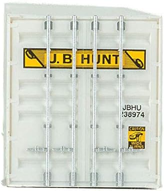 Miniatura 4 de Walthers SceneMaster Contenedor lateral corrugado Singamas de 53' - J.B. Hunt (blanco, amarillo, negro) 949-8522 Modelo de ferrocarril a escala HO -
