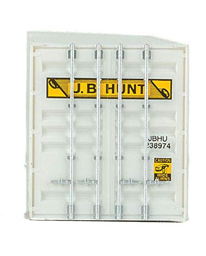 Walthers Scenemaster Ho Scale Model Of J.b. Hunt (White, Yellow, Black) 53' Singamas Corrugated Side Container,949-8522 #TOP3