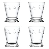 ABEILLE, ADT, Verre pressé La Rochère-Coffret de 4 verres à eau-ABEILLE-Origine France Garantie