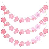 DRERIO 桜 ガーランド 春 飾り 3本入 長さ約2.3m/本 ひな祭り ガーランド 壁掛け 飾り付け 桜 装飾 お花見 雛祭り 桜の季節 お花見 玄関 店舗装飾用 撮影 室内デコレーション (麻紐付き)