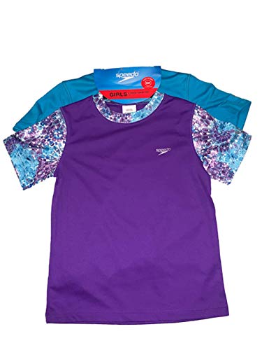 Speedo Girl's Rash Swim Tee Set of 2 (Speedo Purple, X-Large)