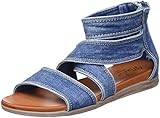 auffällige Jeansoptik Mustang Damen 1424-805 Flache Sandale, Jeansblau, 38 EU