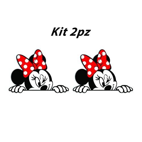 Pegatina de Minnie - Ideal para coche, moto, scooter, camión, ordenador portátil - Comics Decal - de vinilo - Kit 2 unidades Cover
