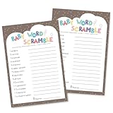 OLOUTAB Baby Shower Games for Boy or Girl - Baby Word Scramble Game(50 Cards),Gender Neutral,Thick Paper,Hilarious,Fun and Easy to Play