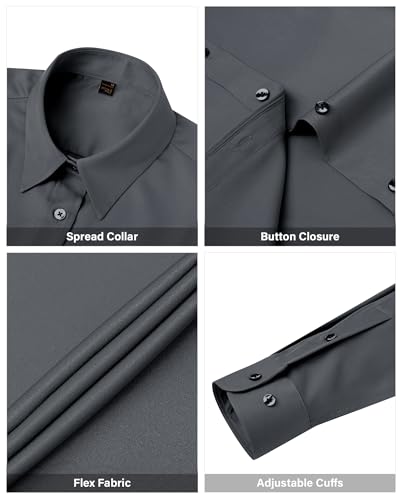 Image of J.VER Womens Dress Shirts Long Sleeve Button Down Shirt Wrinkle-Free Business Casual Blouse Office Work Tops