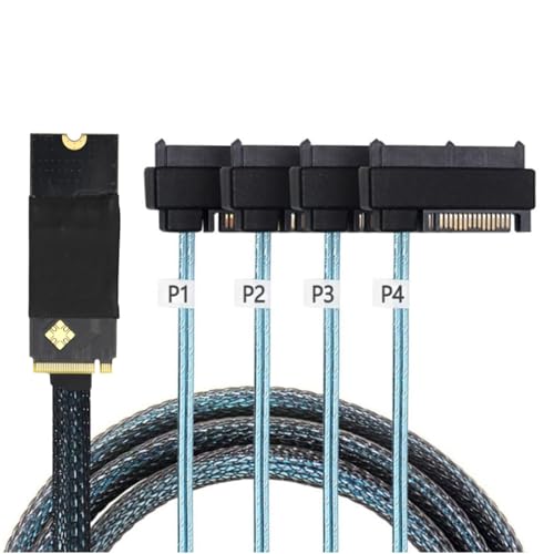 Cable M.2 SFF-8643 a 4 SAS 8482 de 1m para conectar cuatro discos duros sin usar tarjeta PCIe
