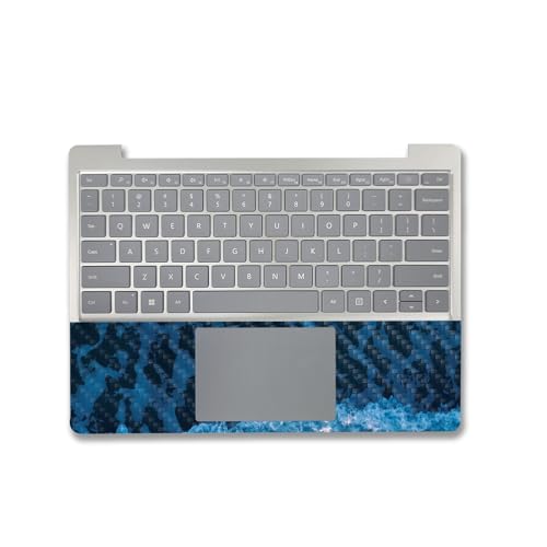 Image of MightySkins Carbon Fiber Skin Compatible with Microsoft Surface Laptop Go 3 (2023) Full Wrap Kit - Ocean Waves | Protective, Durable Textured Carbon Fiber Finish | Made in The USA